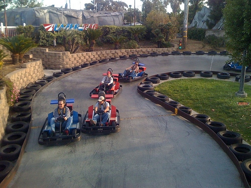 vince tries to pass chuck by Chris Radcliff go kart photo